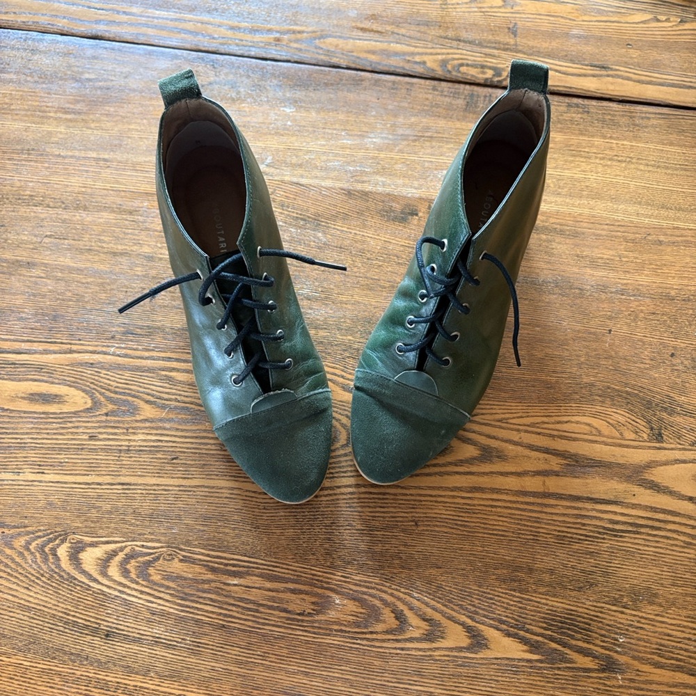 About Arianne Women's Loden Green Lace-Up Ankle Boots; Size 38